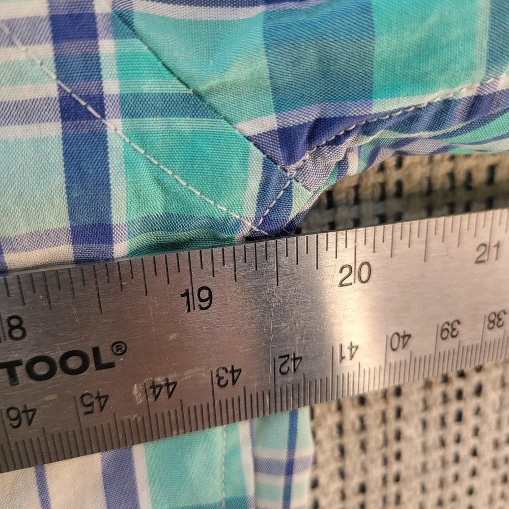 Vineyard Vines Shirt Mens Small Blue Green Plaid‎ Whale Shirt Button Down Cotton - Picture 4 of 7